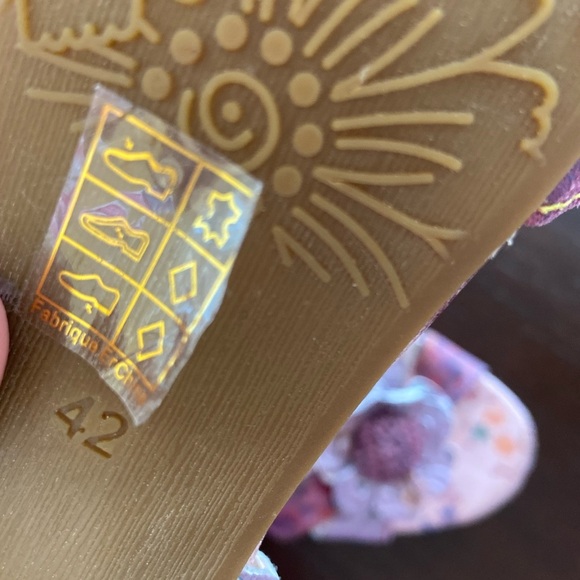 Spring Step L’Artiste Collection Lilac Floral Heel Sandal Sz 42 10-10.5 - Picture 5 of 10